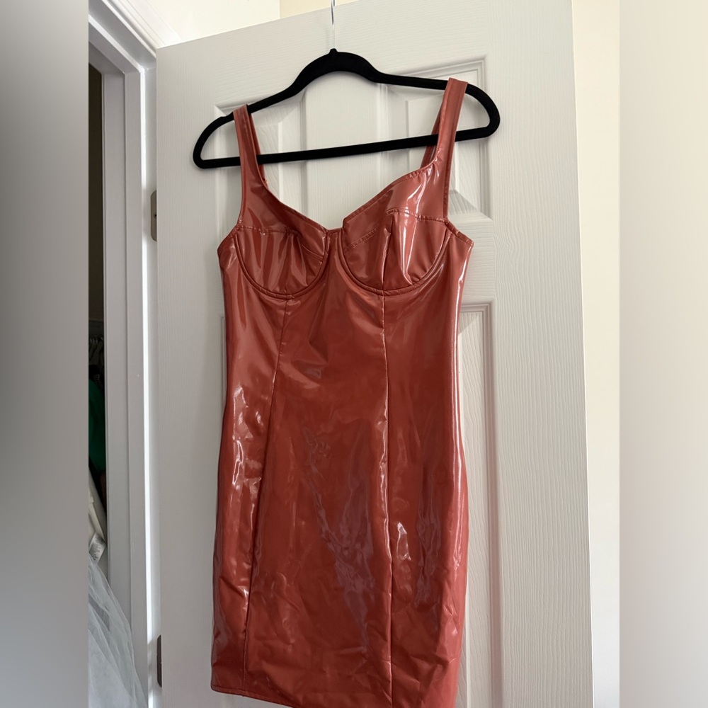 SHEIN Orangey/Brown Zippered Dress